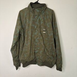 LRG LIFTED RESEARCH GROUP GREEN SOFT JACKET XL Zip Up Buttons Hidden Hood